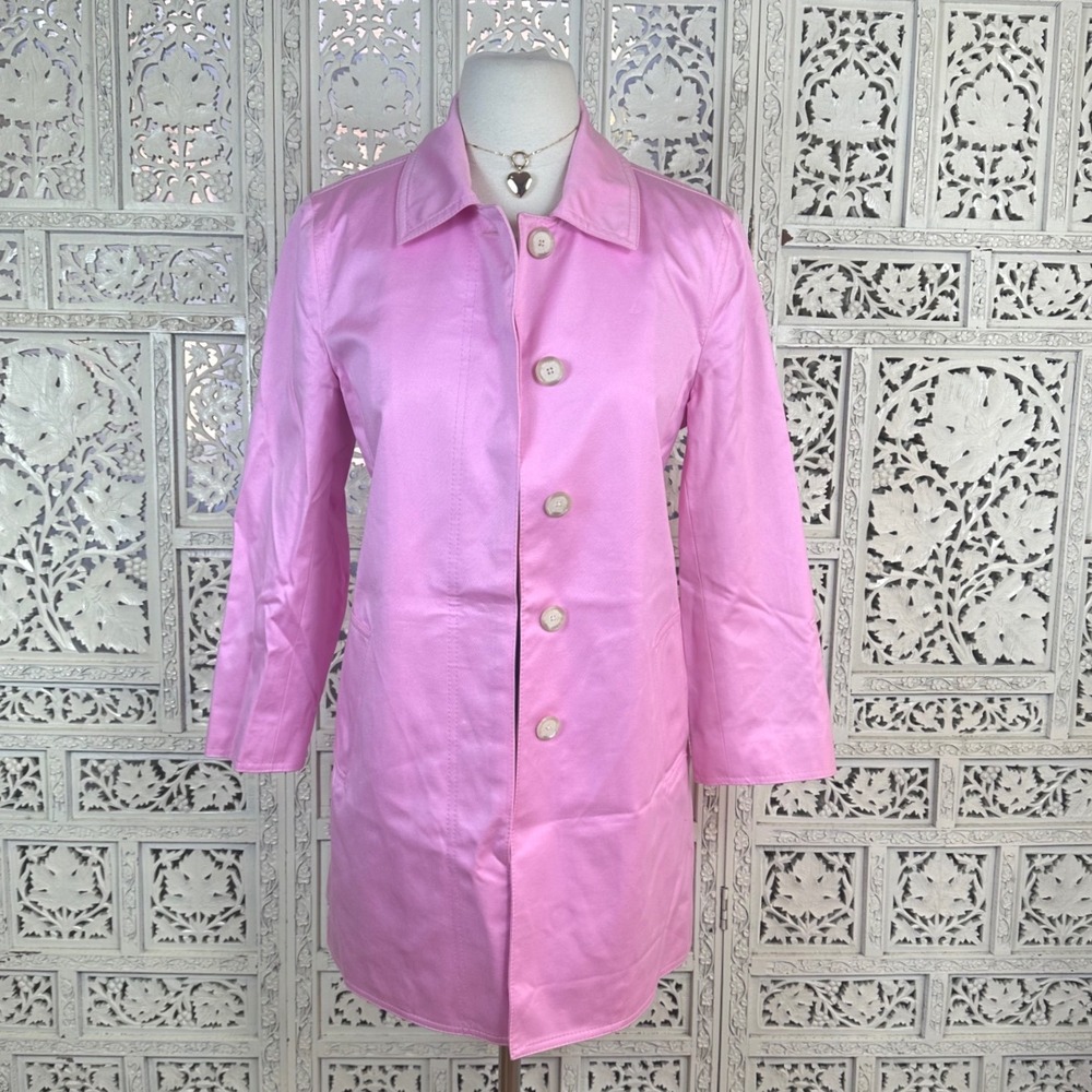 NWT Baby Pink Coach Leatherware Collared Preppy Coquette Button Up Jacket Sz‎ XS